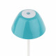 Lampada da tavolo con struttura in metallo bianca e diffusore in PVC