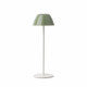 Lampada da tavolo con struttura in metallo bianca e diffusore in PVC