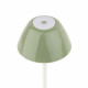 Lampada da tavolo con struttura in metallo bianca e diffusore in PVC