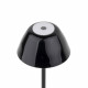 Lampada da tavolo con struttura in metallo nera e diffusore in PVC
