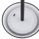 Lampada da tavolo con struttura in metallo nera e diffusore in PVC