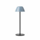 Lampada da tavolo con struttura in metallo nera e diffusore in PVC