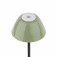 Lampada da tavolo con struttura in metallo nera e diffusore in PVC