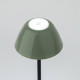 Lampada da tavolo con struttura in metallo nera e diffusore in PVC