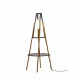 Lampada da terra con struttura in legno e paralume in PVC
