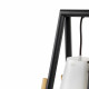 Lampada da terra con struttura in legno e paralume in PVC