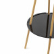 Lampada da terra con struttura in legno e paralume in PVC