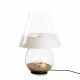 Lampada da terra corpo in vetro e diffusore in plexiglass con 2 lampadine