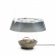 Lampada da terra grande corpo in vetro e diffusore in plexiglass con 1 lampadina
