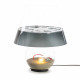 Lampada da terra grande corpo in vetro e diffusore in plexiglass con 1 lampadina