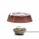 Lampada da terra grande corpo in vetro e diffusore in plexiglass con 1 lampadina