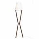 Lampada da terra in legno con paralume in PVC dal design moderno