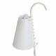 Lampada da terra in PVC con struttura in ferro con ripiano portaoggetti