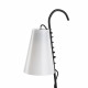 Lampada da terra in PVC con struttura in ferro con ripiano portaoggetti