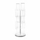 Libreria da terra con struttura in plexiglass dal design moderno