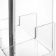 Libreria da terra con struttura in plexiglass dal design moderno