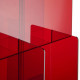 Libreria da terra con struttura in plexiglass dal design moderno
