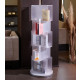 Libreria da terra con struttura in plexiglass dal design moderno