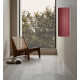 Piantana con struttura in plexiglass trasparente e diffusore in tessuto