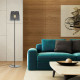 Piantana in metallo con paralume in PVC dal design moderno