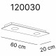 Plafoniera rettangolare con diffusore in plexiglass con 2 lampadine