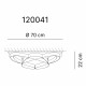 Plafoniera rotonda moderna con diffusore in pvc grande con 4 lampadine