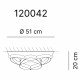 Plafoniera rotonda moderna con diffusore in pvc medio con 3 lampadine