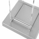 Porta DVD verticale da terra con base in legno e struttura in plexiglass