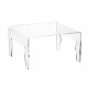 Tavolino da salotto quadrato con struttura in plexiglass da design moderno