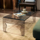 Tavolino da salotto rettangolare con struttura in plexiglass da design moderno