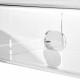 Tavolino da solotto grande con struttura in plexiglass e ruote