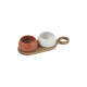Set 2 ciotoline in ceramica con vassoio in legno