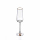 Set 6 pezzi calici flute per spumante in vetro filo oro