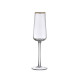 Set 6 pezzi calici flute per spumante in vetro filo oro