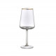 Set 6 pezzi calici per vino in vetro filo oro