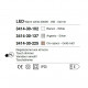 Abatjour a LED con struttura in metallo e paralume in vetro dal design moderno