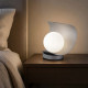 Abatjour LED moderna in metallo con paralume in vetro