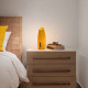 Abatjour moderna con struttura in metallo e diffusore in PVC vegetale