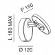 Applique da parete a LED dimmerabile con struttura in metallo in stile moderno