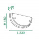 Applique da parete in stile moderno con diffusore in vetro