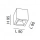 Faretto da sofftto con struttura cubica in alluminio dal design moderno