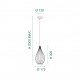 Lampada a sopensione con struttura in metallo e diffusore in PVC