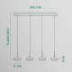 Lampada a sospensione 4 luci a LED in stile moderno con struttura in metallo