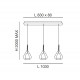Lampada a sospensione a 3 luci moderna diffusore in vetro e struttura in metallo