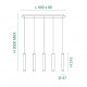 Lampada a sospensione a LED con 5 diffusori dalle linee moderne ed eleganti