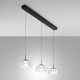 Lampada a sospensione a LED dimmerabile 3 diffusori lineari in vetro