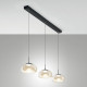Lampada a sospensione a LED dimmerabile 3 diffusori lineari in vetro