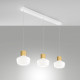 Lampada a sospensione a LED in metallo con 3 diffusori lineari in vetro