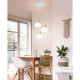 Lampada a sospensione a LED struttura in metallo con 3 diffusori in vetro