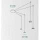 Lampada a sospensione con 4 luci a LED struttura in metallo dal design moderno